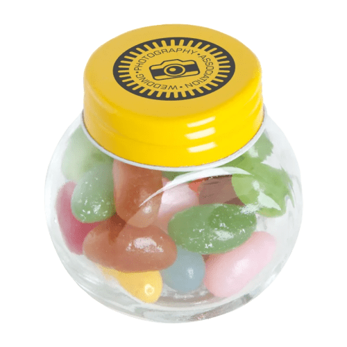 Small Glass Jar with Jelly Beans in Yellow