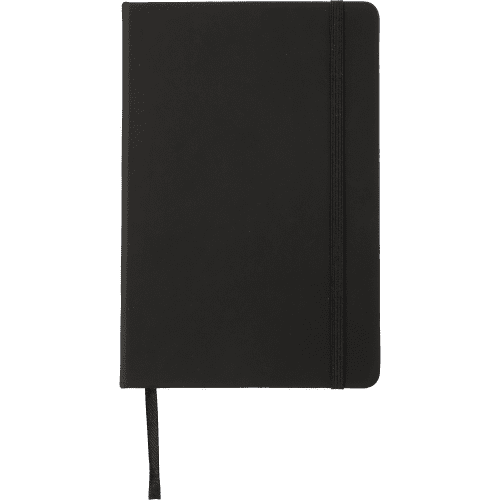 Branded A5 Notebook with Grid Square Pages in Black branded with your logo from Total Merchandise