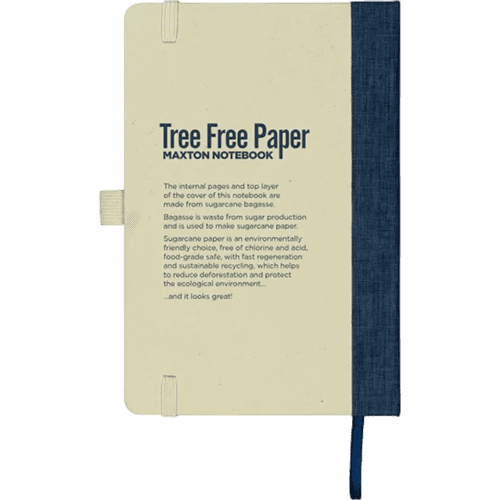 Custom Printed Maxton Eco Sugarcane A5 Notebooks branded with your logo from Total Merchandise