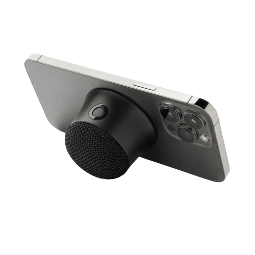 Personalisable Magtune Recycled Plastic Magnetic Speaker in Black printed with your company logo
