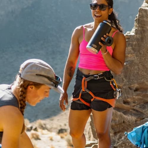 Lifestyle image of the YETI Rambler 26oz Bottle with Chug Cap from Total Merchandise