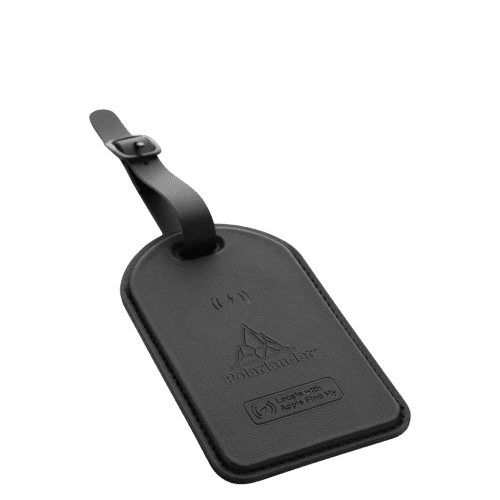 Promotional Globefind Luggage Tag with Worldwide Locating in Black from Total Merchandise