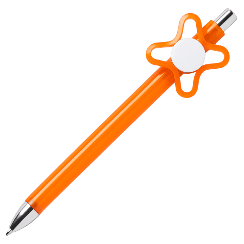 Logo branded Fidget Spinner Pens in Orange with a design from Total Merchandise
