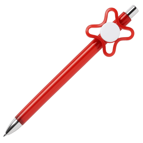Branded Fidget Spinner Pens in Red with a design from Total Merchandise