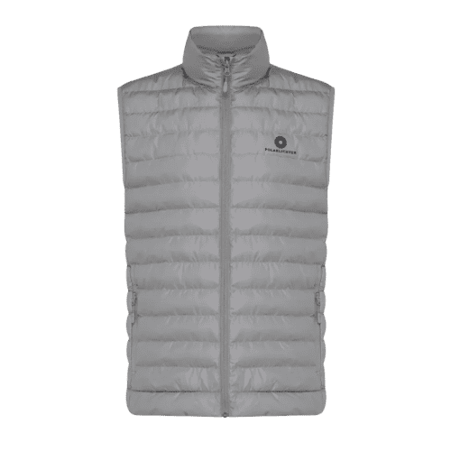 Custom Branded Men’s Meru Recycled Polyester Bodywarmer in Silver Grey from Total Merchandise