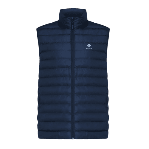 Logo Branded Men’s Meru Recycled Polyester Bodywarmer in Navy from Total Merchandise