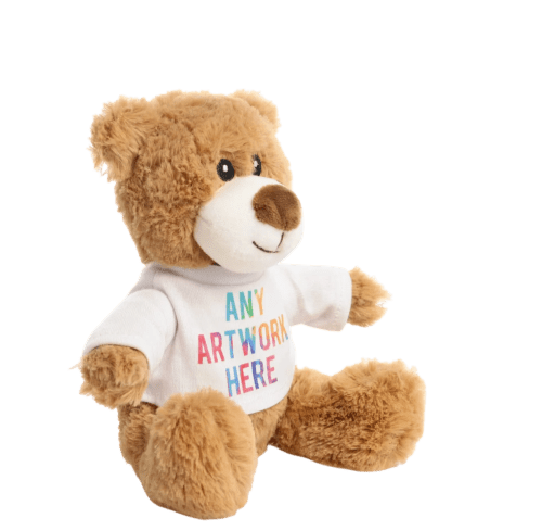Personalisable Charlotte 17cm Eco Teddy Bears in Brown printed with your logo from Total Merchandise