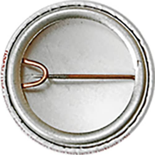 25mm Button Badges showing the D-Pin fitting from Total Merchandise