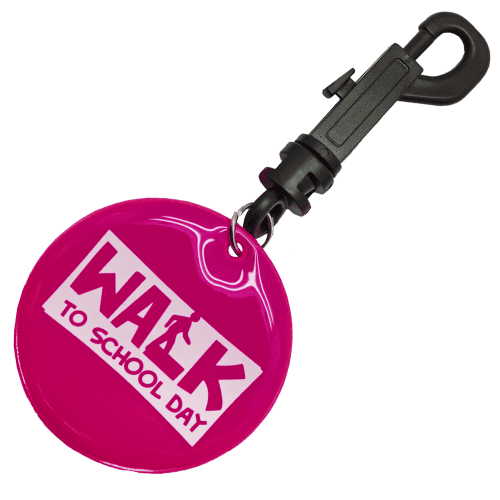 Reflective Bag Clip in Light Rose Red