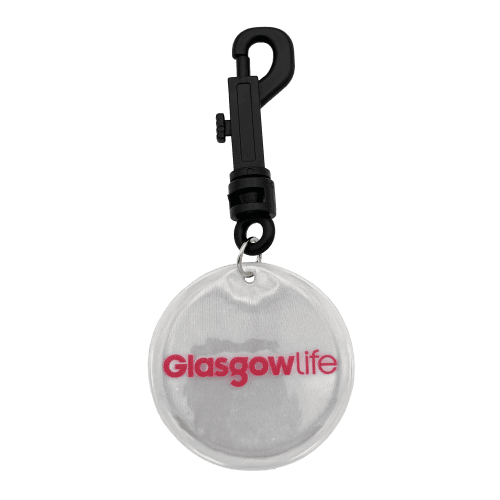 Reflective Bag Clip in White