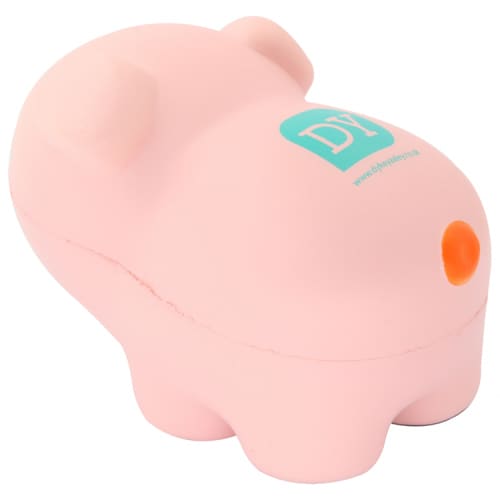 Promotional printed Stress Pigs with a company design on the back from Total Merchandise