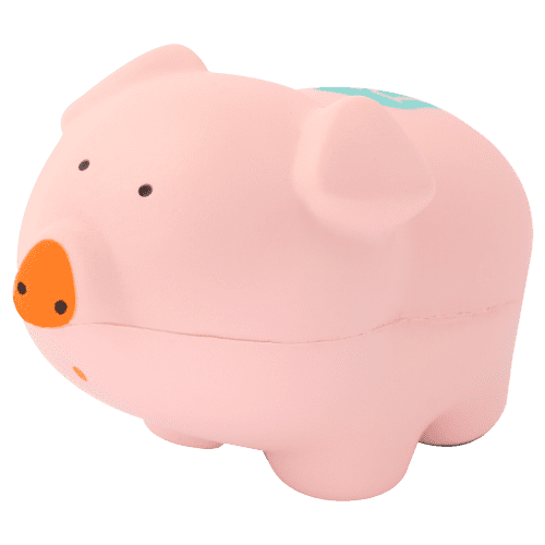 Custom printed Stress Pigs with a company logo on the back from Total Merchandise