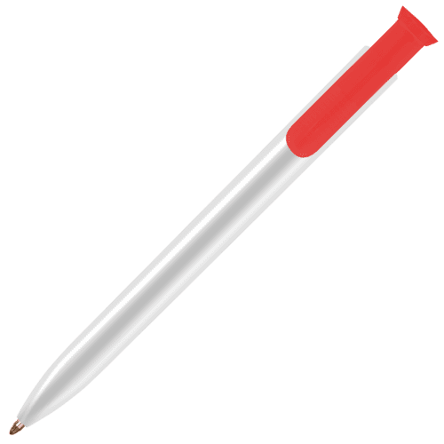 Promotional Absolute® biofree GRS Recycled Ballpen in White/Red printed with your company logo