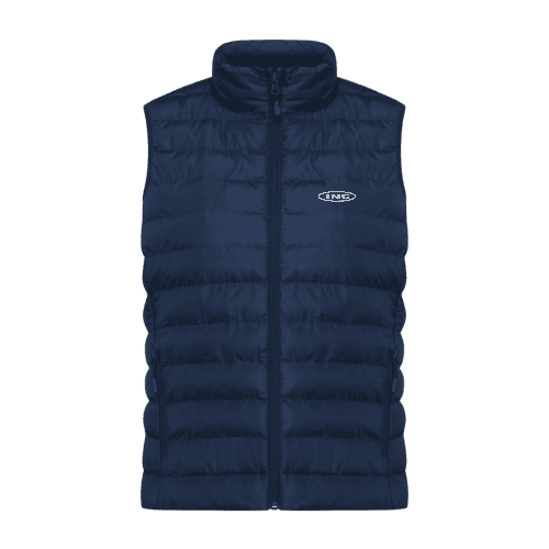 Customisable Women's Meru Recycled Polyester Bodywarmer in Navy branded with your company logo