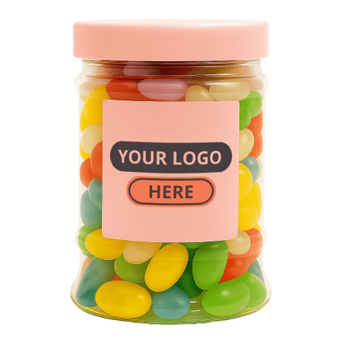 380ml Jar of Jelly Beans in Pink