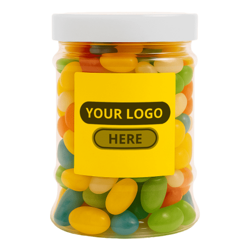 380ml Jar of Jelly Beans in White