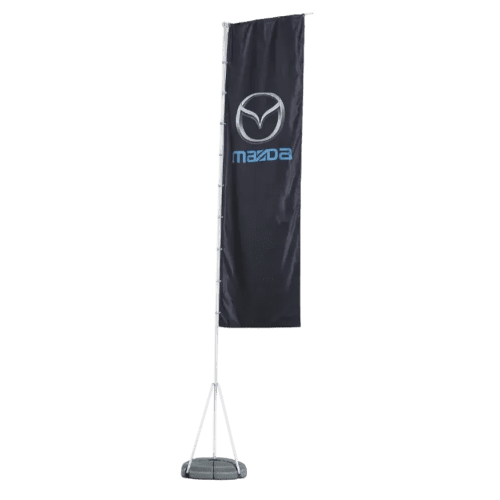 Promotional 4m Double Sided Graphic Wind Dancer Flag Kit in White branded with your company logo