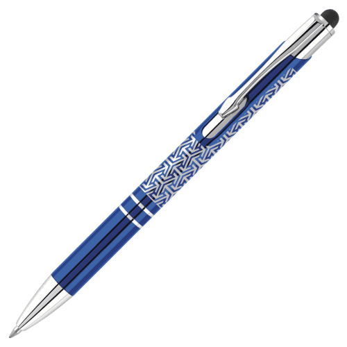 Branded Electra-i Classic GRS Recycled Stylus Ballpen in Dark Blue branded with your company logo