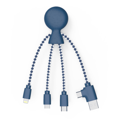 Xoopar Mr Bio Short Charging Cable in Blue