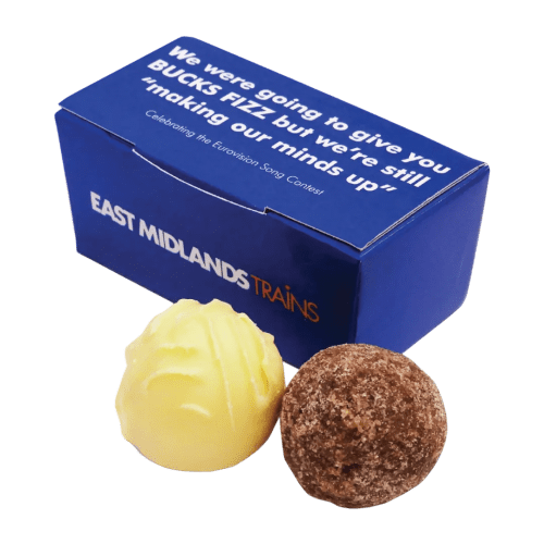 Custom Branded Keystone Truffle Box in White printed with your logo from Total Merchandise