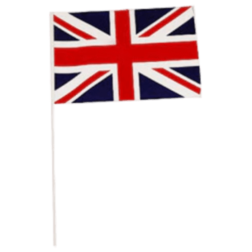 Custom Branded A3 Hand Waving Textile Flag in White printed with your logo from Total Merchandise