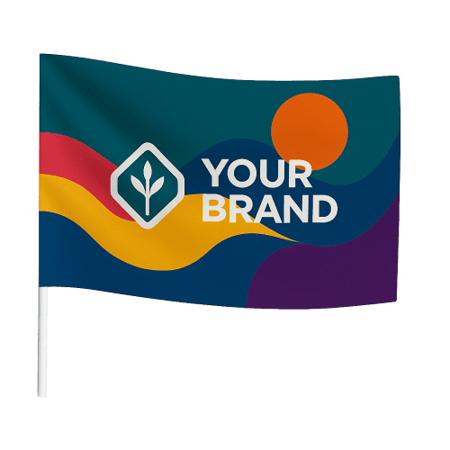 A3 Hand Waving Textile Flag in White