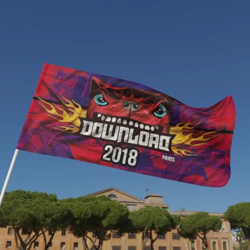 Customisable Large Hand Waving Textile Flag in White printed with your logo from Total Merchandise