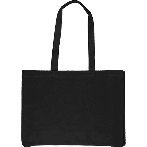 Personalisable OEKO-TEX® Cotton Shopping Bag in Black printed with your logo from Total Merchandise