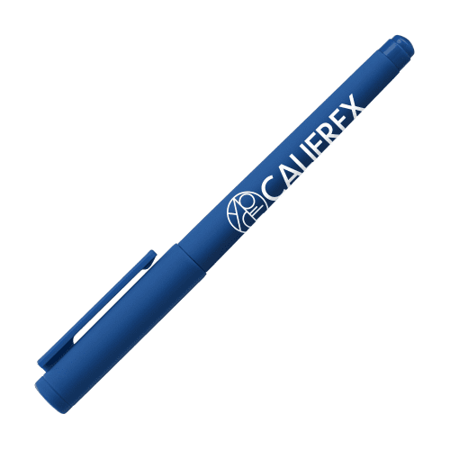 Logo Branded Aeris Recycled Plastic Monochrome Gel Pen in Navy Blue from Total Merchandise