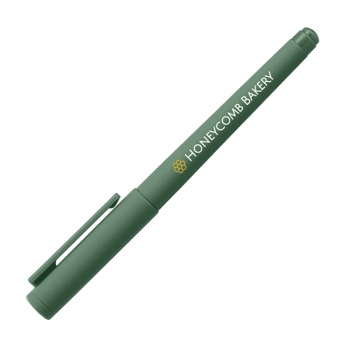 Custom Printed Aeris Recycled Plastic Monochrome Gel Pen in Forest Green from Total Merchandise