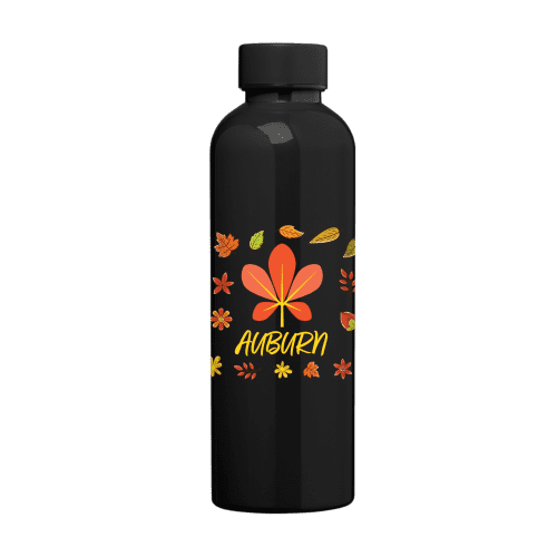 Logo Printed rPET Glossy Monochrome Leakproof Bottle in Black from Total Mercahndise