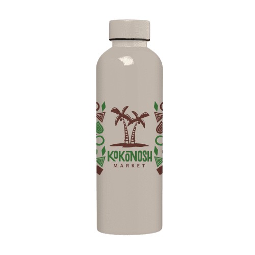 Personalised rPET Glossy Monochrome Leakproof Bottle in Dune Warm Grey from Total Mercahndise