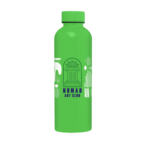 Customised rPET Glossy Monochrome Leakproof Bottle in Lime Green from Total Mercahndise