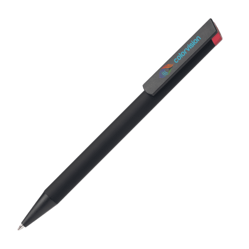 Customisable Volos Recycled Aluminium Ballpoint Pen in Red from Total Merchandise