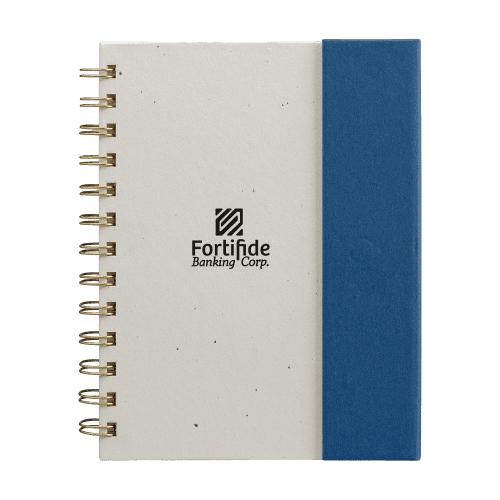 Promotional Sticky Note Spiral Notebook Organiser in Navy Blue branded with your company logo