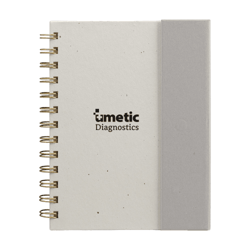 Customisable Sticky Note Spiral Notebook Organiser in Cool Grey branded with your company logo