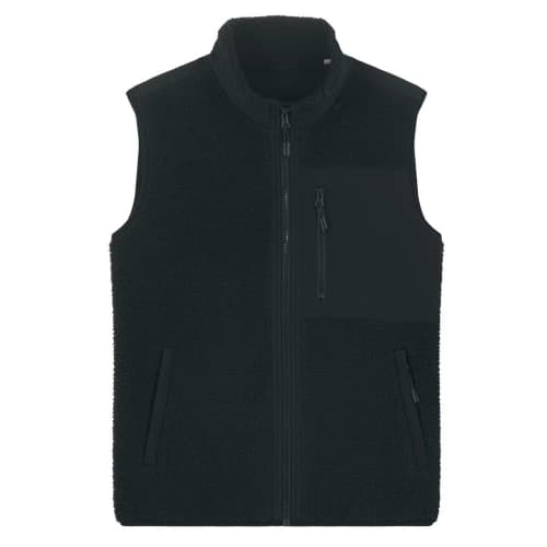 Customisable Unisex Stanley Stella Sleveless Sherpa Jacket in Black from Total Merchandise