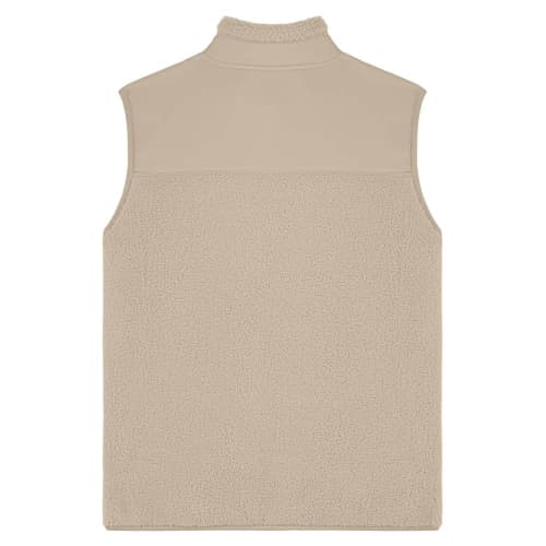 Logo Branded Unisex Stanley Stella Sleveless Sherpa Jacket in Desert Dusk from Total Merchandise