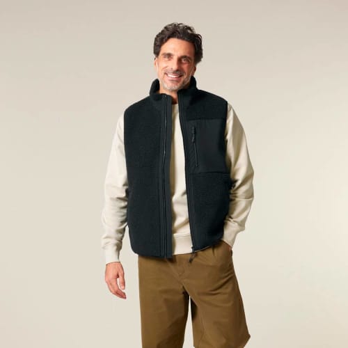 Promotional Unisex Stanley Stella Sleveless Sherpa Jacket in Black from Total Merchandise