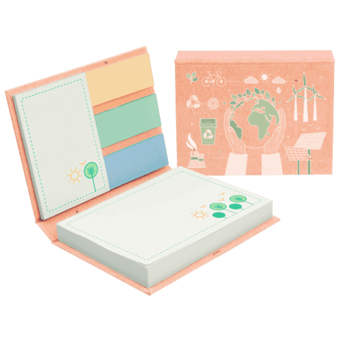 Custom Printed Kraft Paper Notespod in White branded with your company logo from Total Merchandise