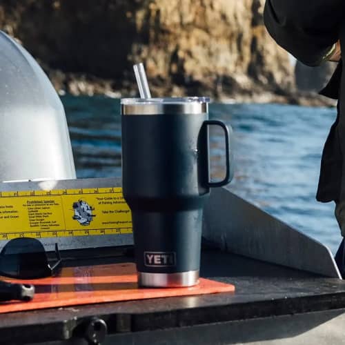 Lifestyle image of the YETI Rambler 35oz Bottle Straw Mug from Total Merchandise