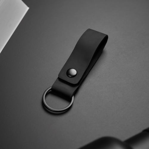 Logo Branded Synthetic Leather VINGA Baltimore Keyring in Black branded with your company logo