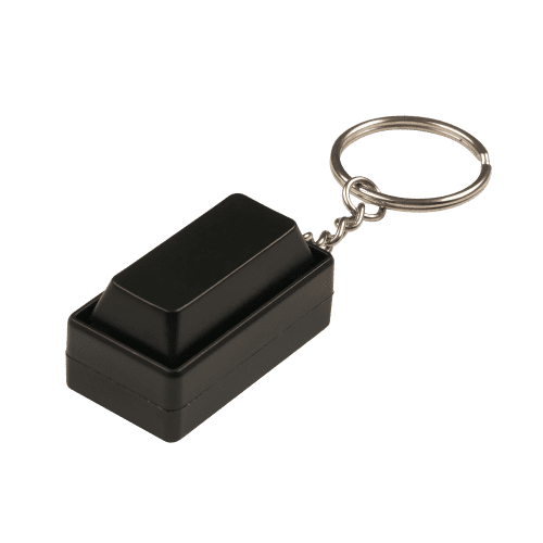 Personalised Stress Keyboard Button Keyring in Black printed with your logo from Total Merchadnise