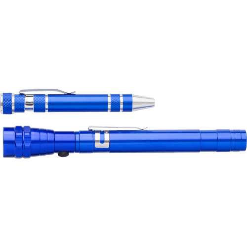 Promotional Torch and Screwdriver Set in Cobalt Blue branded with your logo from Total Merchandise