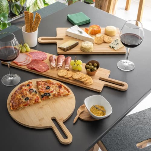 Custom Printed Caraway Bamboo Serving Board in Natural branded with your logo from Total Merchandise