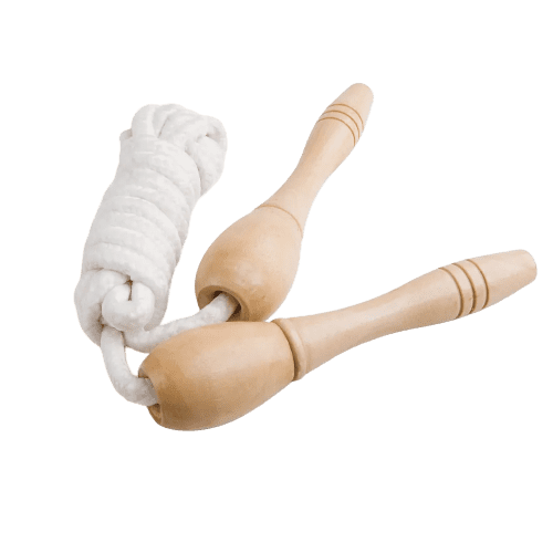 Promotional printed Skipping Rope with Wooden Handles in Natural from Total Merchandise