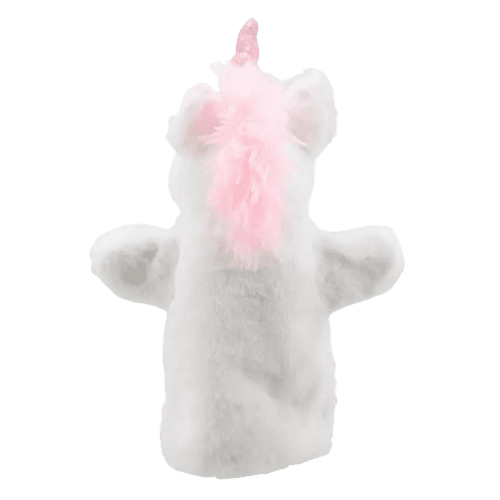 Logo Branded Unicorn Puppet in White/Pink branded with your company logo from Total Merchandise
