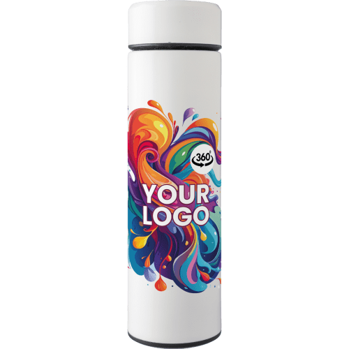 Branded Double Walled Flask with Tea Strainer with a design from total Merchandise