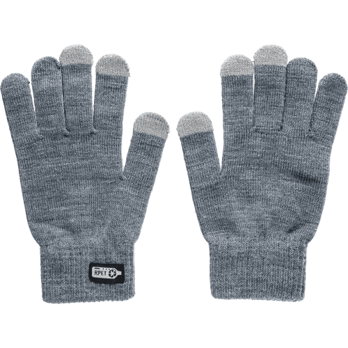 Custom Nira rPET Touchscreen Gloves in Grey with a design from Total Merchandise