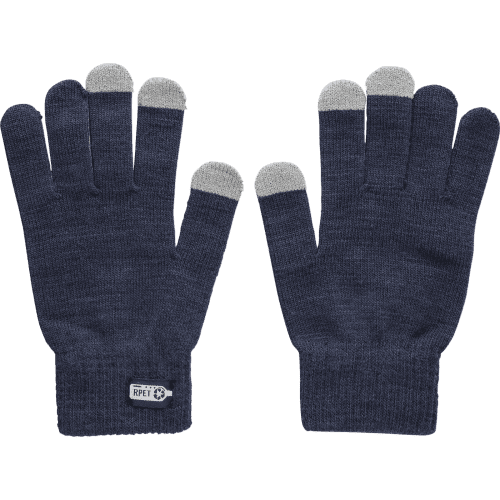 Promotional Nira rPET Touchscreen Gloves in Blue with a design from Total Merchandise